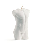 Aesthetics candle body man white snow moon