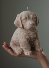 Labrador Golden Retriever puppy candle, handmade soy wax dog lover gift