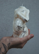 pregnancy bump mama candle in silver