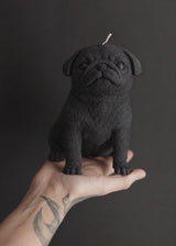 black pug candle sculptural home decor for dog lovers
