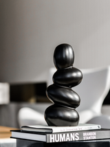 'Black Spa Stones' | Ceramic Art Flower Vase