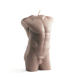Aesthetics candle body man beige